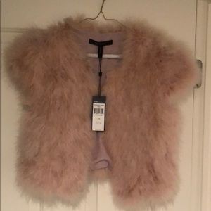 Fur vest in pale pink color